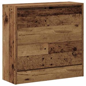 vidaXL Kenk&auml;kaappi hyllyll&auml; Vanha puu 60 x 21 x 57 cm Tekninen puu