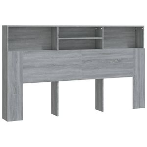 vidaXL S&auml;ngynp&auml;&auml;ty s&auml;ilytystilalla harmaa Sonoma 180x19x103,5 cm
