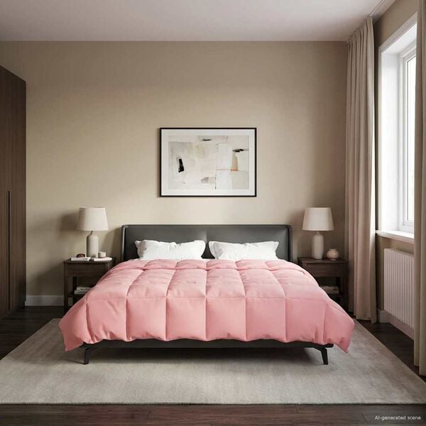 vidaXL Koko Vuoden Peitto Quiltottu Pinkki 200 x 240 cm Mikrokuitu