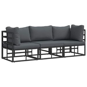vidaXL 3 kpl Ulkokalusteet Metalli Musta ja antrasiitti