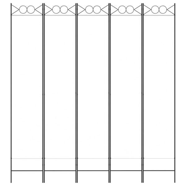 vidaXL 5-paneelinen Tilanjakaja valkoinen 200x220 cm kangas