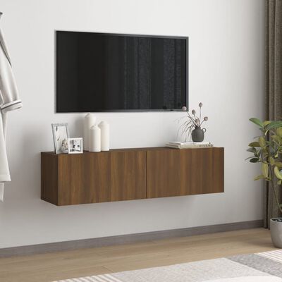 vidaXL TV-seinäkaappi ruskea tammi 120x30x30 cm tekninen puu