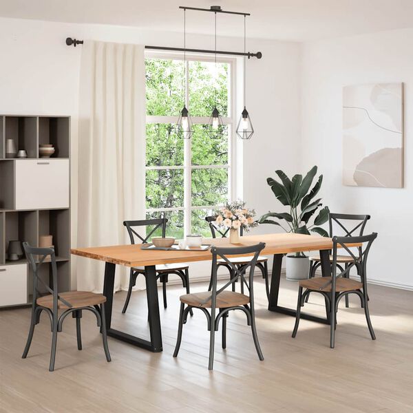 vidaXL Ruokapöydän jalat V-muotoiset 2 kpl musta 70x(72-73,3) cm teräs