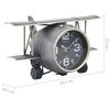 321483 vidaXL Table Clock Grey 26,5x19,5x15 cm Iron and MDF