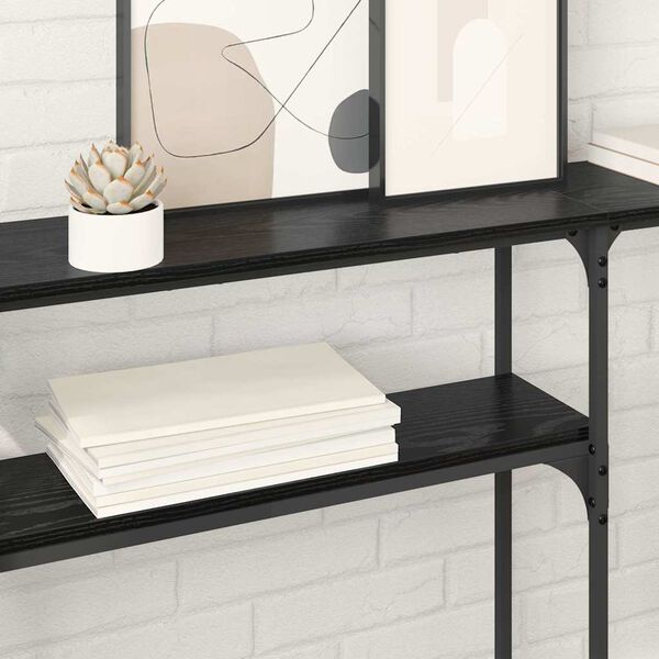 vidaXL Konsolip&ouml;yt&auml; Musta tammi. 146 x 22.5 x 75 cm Tekninen puu