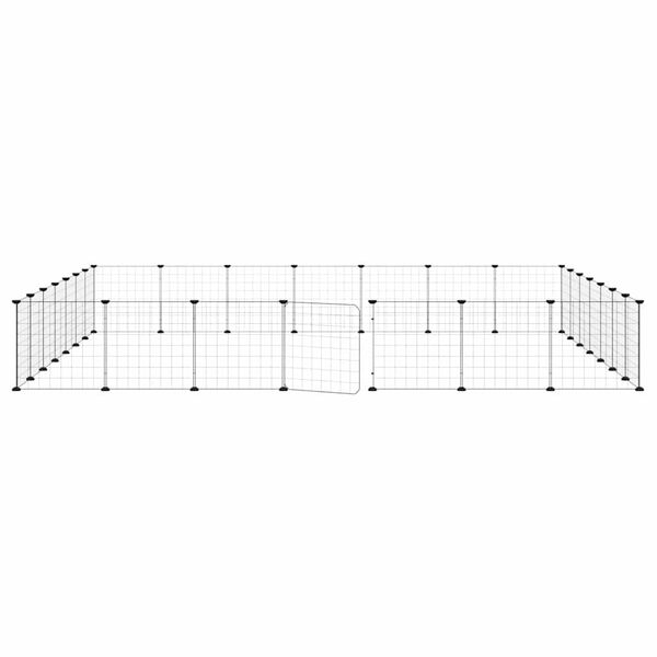 vidaXL 28-paneelinen lemmikkihäkki ovella musta 35x35 cm teräs