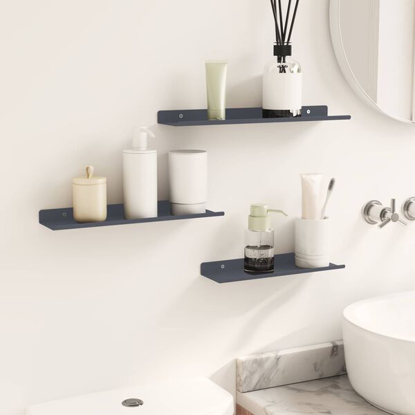 vidaXL Kelluva hylly 3 pcs Antrasiitti 40 x 9 x 2,5 cm Ter&auml;s