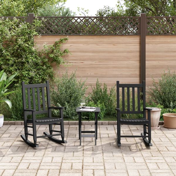 vidaXL Keinutuolit lapsille 2 kpl musta t&auml;ysi poppelipuu