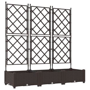 vidaXL Puutarha ruukku 3 pcs Ruskea 120 x 40 x 125,5 cm Muovi