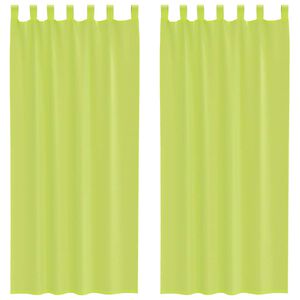 vidaXL Voile-verhot kielekkeill&auml; 2 kpl omenanvihre&auml;