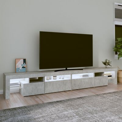 vidaXL TV-taso LED-valoilla betoninharmaa 260x36,5x40 cm