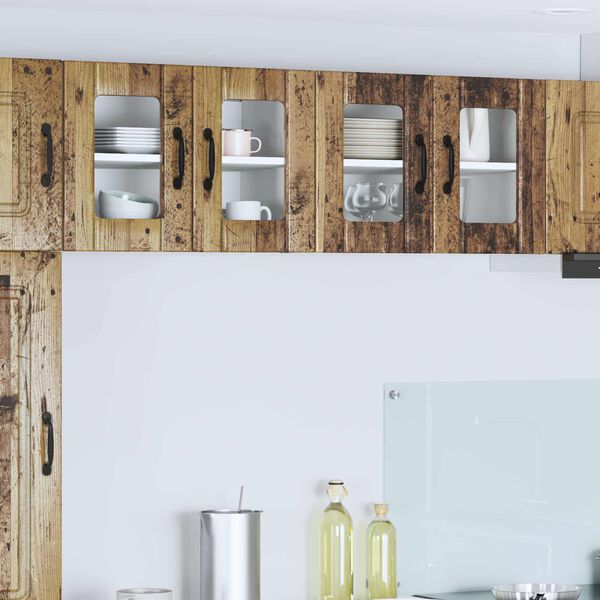 vidaXL Keitti&ouml;kaappi 2 pcs Vanha puu 60 x 31 x 40 cm Tekninen puu