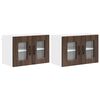 vidaXL Keitti&ouml;kaappi Kalmar 2 pcs Ruskea tammi 60 x 31 x 40 cm