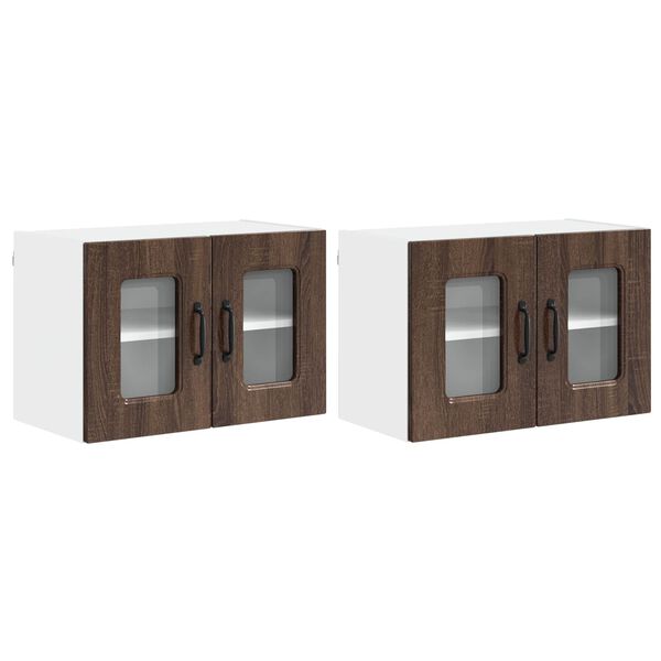 vidaXL Keitti&ouml;kaappi Kalmar 2 pcs Ruskea tammi 60 x 31 x 40 cm