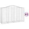 vidaXL Kaarevat kivikorit 5 kpl 200x50x120/140 cm galvanoitu rauta