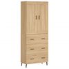 vidaXL Kaappi Sonoma tammi 69,5x34x180 cm tekninen puu