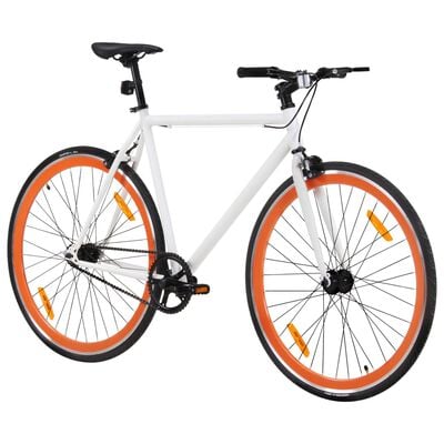 vidaXL Polkupyörä vaihteeton oranssi ja valkoinen 700c 59 cm