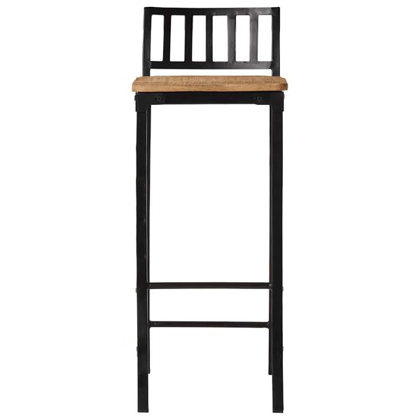 vidaXL 3-osainen Baarisarja t&auml;ysi karkea mangopuu ja metalli