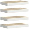 vidaXL Kelluvat sein&auml;hyllyt 4 kpl tammi ja valkoinen 40x23,5x3,8 cm MDF