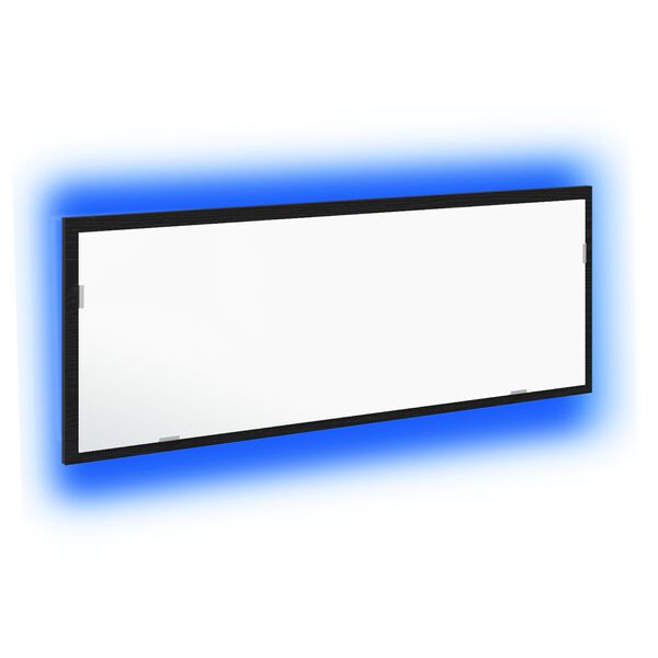 vidaXL LED kylpyhuonemirror Musta tammi. 100 x 8,5 x 37 cm Lasi