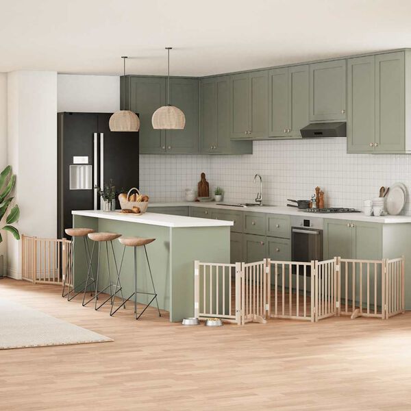 vidaXL Koiraportti kokoontaittuva 9 paneelia 450 cm poppelipuu