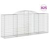 vidaXL Kaarevat kivikorit 25 kpl 300x50x120/140 cm galvanoitu rauta