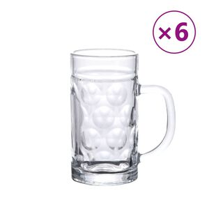 vidaXL Oluttuopit kahvalla lasi 6 kpl 500 ml