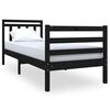 vidaXL S&auml;ngynrunko musta 75x190 cm Small Single t&auml;ysi puu