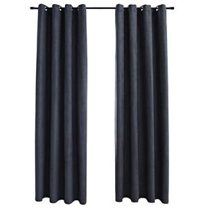 vidaXL Pimennysverhot metallirenkailla 2 kpl antrasiitti 140x225 cm