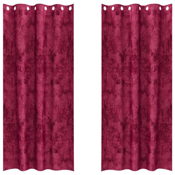 vidaXL Samettiverhot 2 pcs Viininpunainen 260 x 140 cm Sametti
