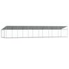 vidaXL Koiranhäkki katolla ja ovella harmaa 12x2x2 m galvanoitu teräs