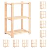 vidaXL 3-kerroksiset varastohyllyt 10 kpl 60x38x90cm t&auml;ysi m&auml;nty 150kg