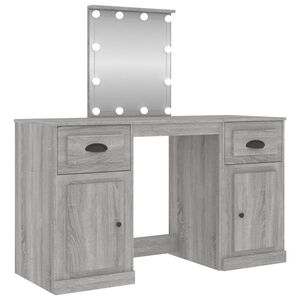 VidaXL Peilip&ouml;yt&auml; LED-valoilla harmaa Sonoma 130x50x132,5 cm