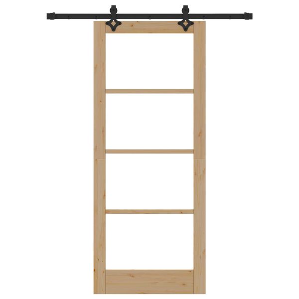 vidaXL Liukuovi Luonnollinen 83 x 202 cm T&auml;ysi m&auml;nty ja lasi