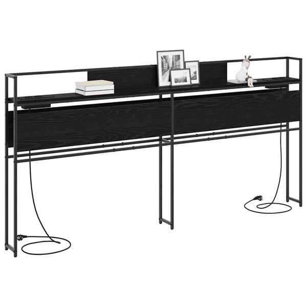 vidaXL S&auml;ilytysp&auml;&auml;ty hyllyll&auml; p&auml;&auml;tyll&auml; Musta tammi 180 cm Tekninen puu