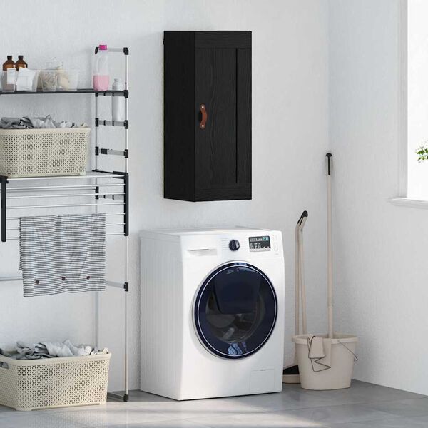 vidaXL Sein&auml;kaappi Musta tammi. 34,5 x 34 x 90 cm Tekninen puu