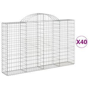 vidaXL Kaarevat kivikorit 40 kpl 200x30x120/140 cm galvanoitu rauta
