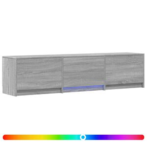 vidaXL TV-kaappi LED-valolla 165x34x40 cm Harmaa Sonoma K&auml;sitelty puu