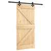 vidaXL Liukuovi Luonnollinen ja musta 95 x 210 cm Massiivinen m&auml;nty