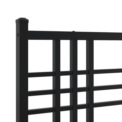 vidaXL Metallinen sängynpääty musta 140 cm