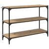vidaXL Kirjahylly 3 tasoa 100 x 33 x 70,5 cm Hienosahattu puu ja rauta