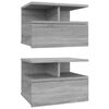 vidaXL Kelluvat y&ouml;p&ouml;yd&auml;t 2 kpl harmaa Sonoma 40x31x27 cm tekninen puu