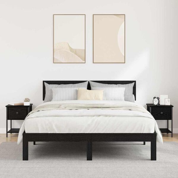 vidaXL Y&ouml;p&ouml;yt&auml; 2 pcs Musta tammi. 34 x 35,5 x 45 cm Tekninen puu