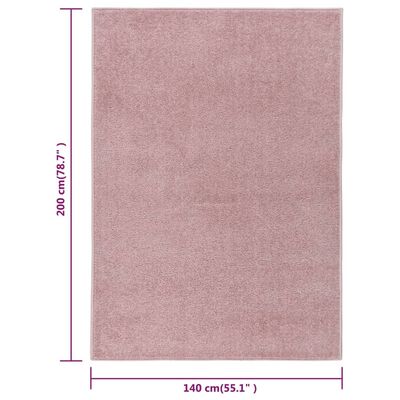 vidaXL Lyhytnukkainen matto 140x200 cm pinkki