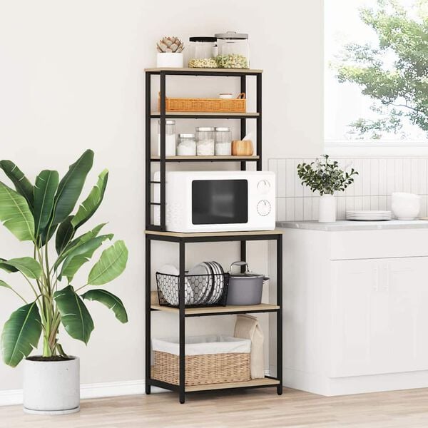 vidaXL Keitti&ouml;hylly Sonoman tammi 60 x 40 x 168 cm Tekninen puu