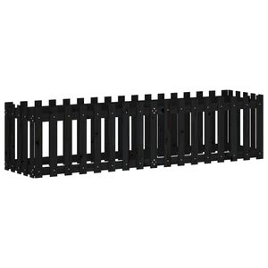 vidaXL Kukkalaatikko aitamuotoilu musta 200x50x50 cm t&auml;ysi m&auml;nty