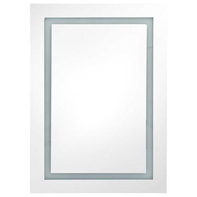 vidaXL LED kylpyhuoneen peilikaappi kiiltävä valkoinen 50x13x70 cm
