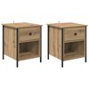 vidaXL Y&ouml;p&ouml;yt&auml;kaappi 2 pcs Artisan tammi 40 x 42 x 50 cm Tekninen puu