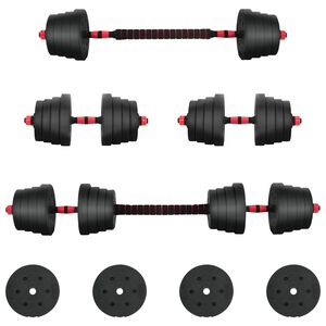 vidaXL 2-in-1 K&auml;sipainosetti 40 kg Musta ja punainen