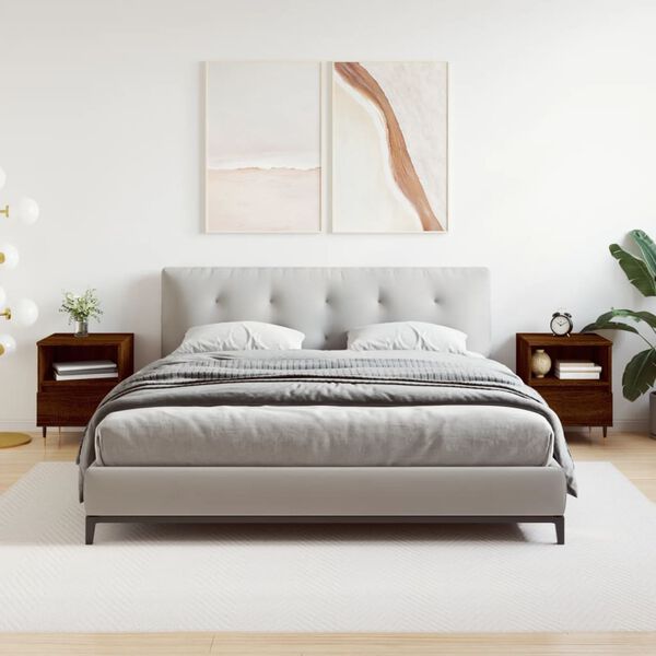 vidaXL Y&ouml;p&ouml;yd&auml;t 2 kpl ruskea tammi 40x35x50 cm tekninen puu